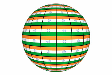  India Flag Sphere World Globe Country Nation 3d Illustration
