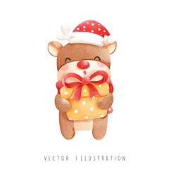Christmas reindeer, Christmas vector illustration