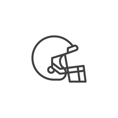 Fototapeta na wymiar American football helmet line icon