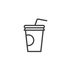 Soda drink cup line icon