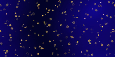 Gold snowflakes holiday seamless pattern.