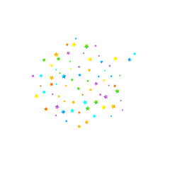 Fototapeta premium Rainbow Festive Confetti. Carnival Star Falling.