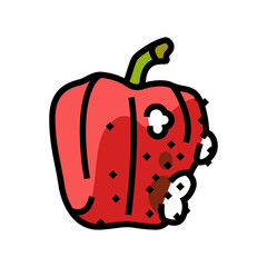 pepper rotten food color icon vector. pepper rotten food sign. isolated symbol illustration
