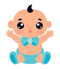 baby boy with bowtie kawaii