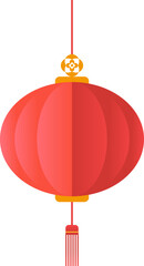 Obraz premium Red lantern icon, Chinese Taiwan Asian style lantern