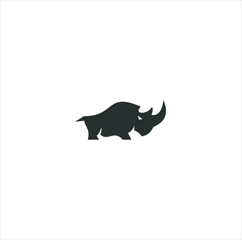 Rhino vector illustration of a silhouette isolated white background. Rhinoceros logo inspiration. 
