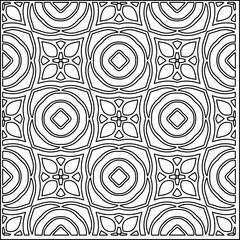 Vector lace texture, curly line ornament, black and white pattern.