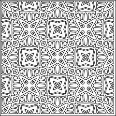 Vector lace texture, curly line ornament, black and white pattern.