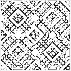 Vector lace texture, curly line ornament, black and white pattern.