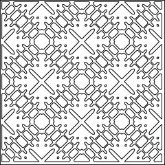 Vector lace texture, curly line ornament, black and white pattern.