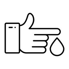 Hand and drop icon with blood donate