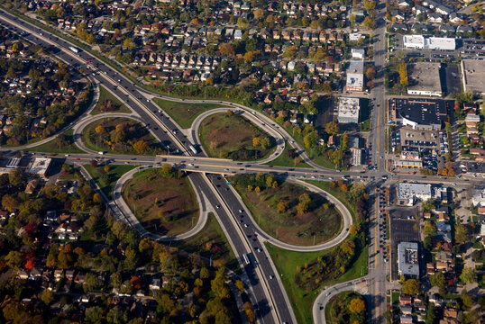 Cloverleaf interchange of highways in Lincolnwood, Illinois