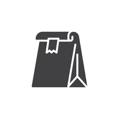 Take out food bag vector icon