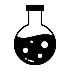 Chemical flask icon science research new modern design