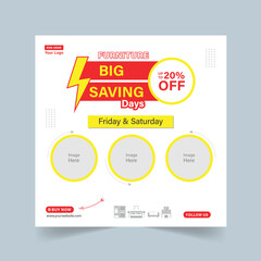 Big Saving Days special offer post template for Social Media ads post