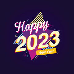 Happy New Year 2023 Web Banner, Social Media Cover Poster
