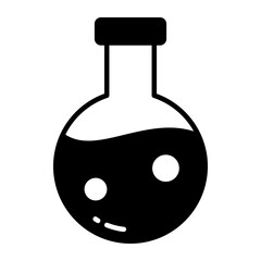 Chemical flask icon science research new modern design