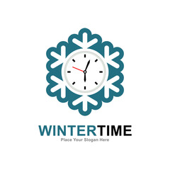 Winter time logo vector template. Suitable for business, weather and time symbol