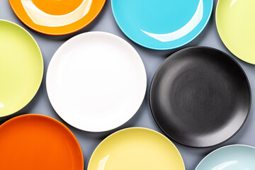 Different clean colorful plates
