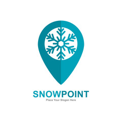 Snow point logo vector template. Suitable for business, weather, location place