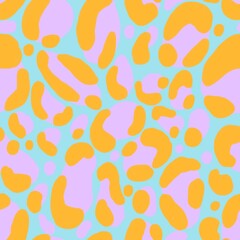 Leopard skin colourful seamless pattern. Abstract animal repeated texture. 
