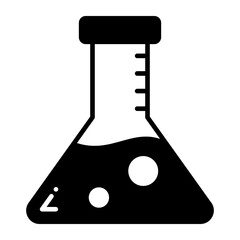 Test Tube with chemical experiment vector style icon