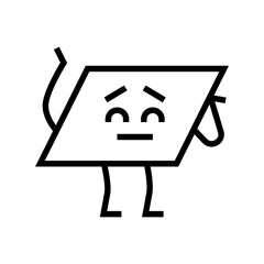 parallelogram geometric shape character line icon vector. parallelogram geometric shape character sign. isolated contour symbol black illustration