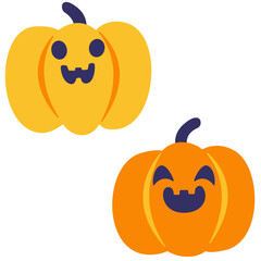 Halloween pumpkin face - Halloween illustration - clip art