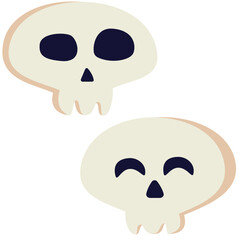 skull and bones - Halloween illustration - clip art