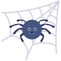 Spider on a web - Halloween illustration - clip art