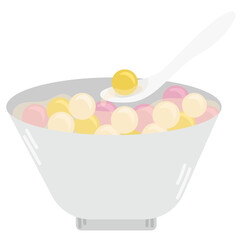 Tang Yuan (soup ball) Chinese dessert made of glutinous rice flour in water,
