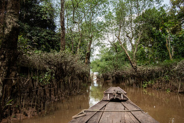 Sampan on the Mekong Delta