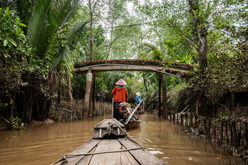 Sampan on the Mekong Delta