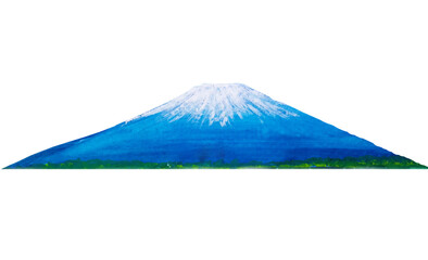 watercolor painting japanese fuji mountain.hand drawn illustration png.	