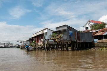 Fototapeta na wymiar Businesses along the Mekong Delta