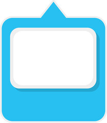Blue rectangular button with arrow, vector