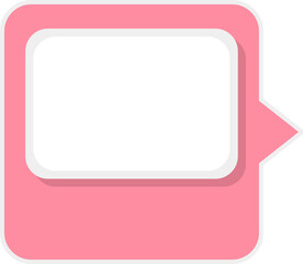 Pink rectangular button with arrow, vector