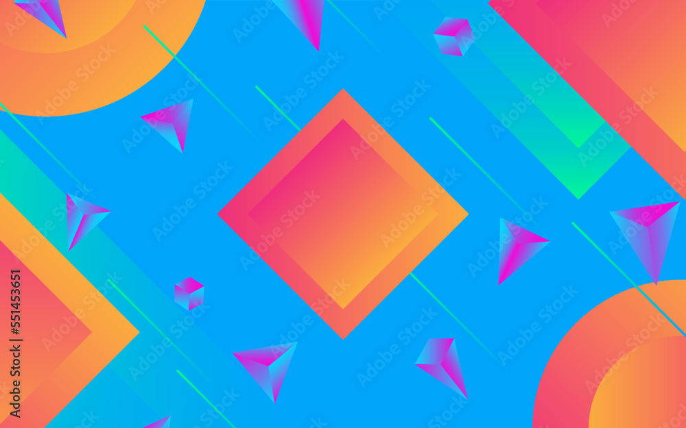 Poster abstract 3d geometric background design with colorful triangle