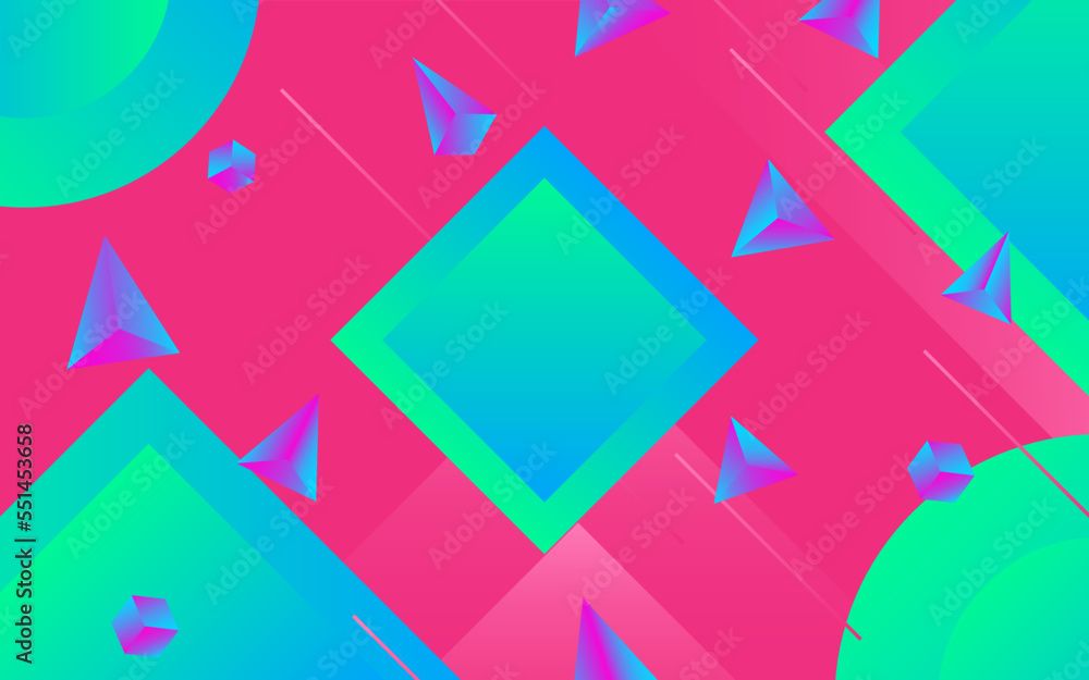Aufkleber abstract 3d geometric background design with colorful triangle
