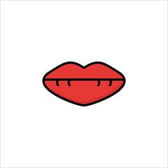 lips icon. filled icon