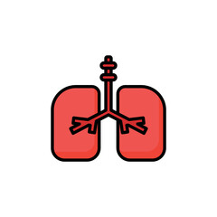 lungs icon. filled icon
