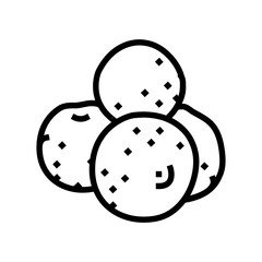 bunch tangerine line icon vector. bunch tangerine sign. isolated contour symbol black illustration