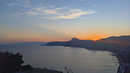 sunset in the mountains