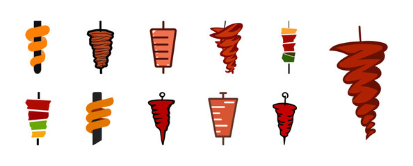 Doner kebab logo for restaurants and markets. Doner kebab logo template. EPS10 vector illustration.