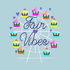 Fair Vibes typographic slogan for t-shirt prints, posters and other uses.