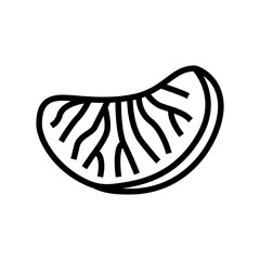 wedge mandarin clementine line icon vector. wedge mandarin clementine sign. isolated contour symbol black illustration
