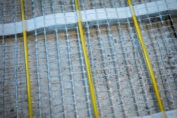 Heating cable for warm floor close-up detail