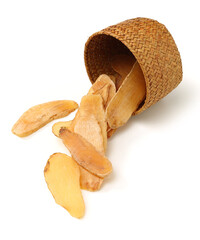 Gastrodia elata on white background 