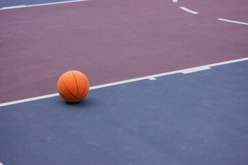 Basketball court seen on empty court