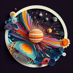 Abstract Representation of Solar System 